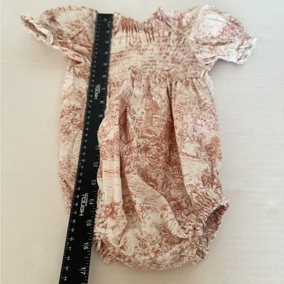 Nothing Fits But Hana Onesie Smocked Linen/Cotton 12-24 Month Puff  in Lyon - Picture 8 of 9